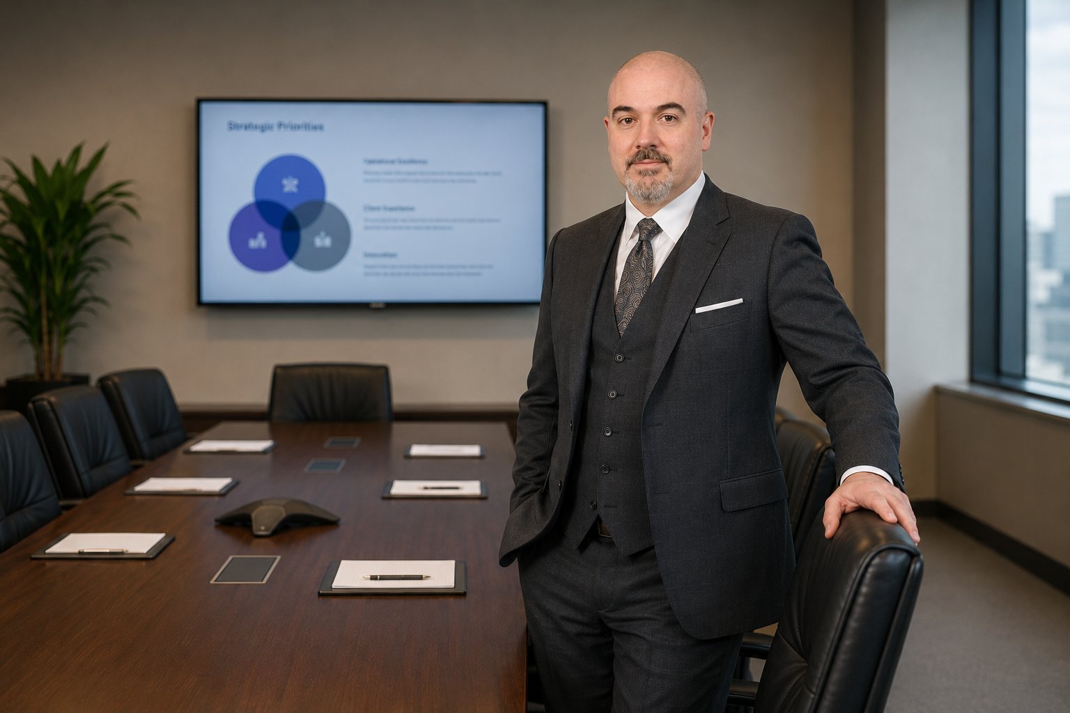 John Rector in boardroom